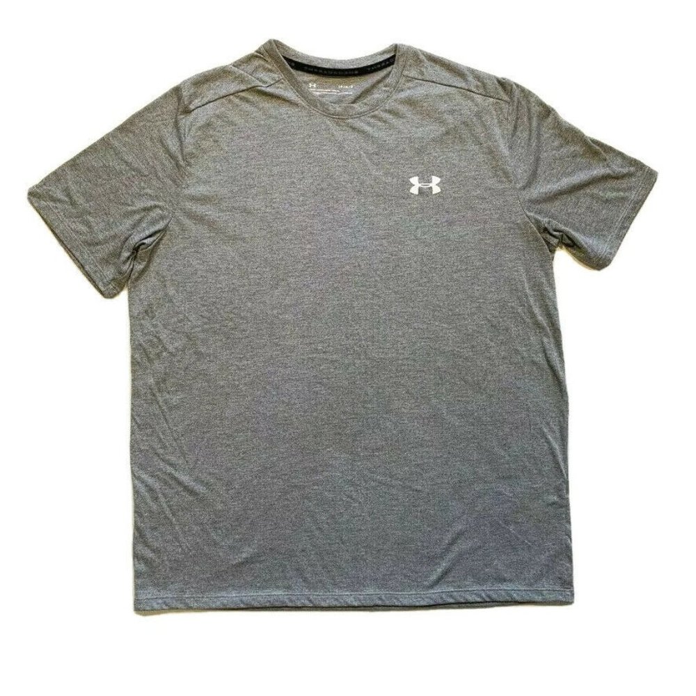 Under Armour Athletic Top T Shirt Mens L HeatGear Loose Crew Neck Short Sleeve‎